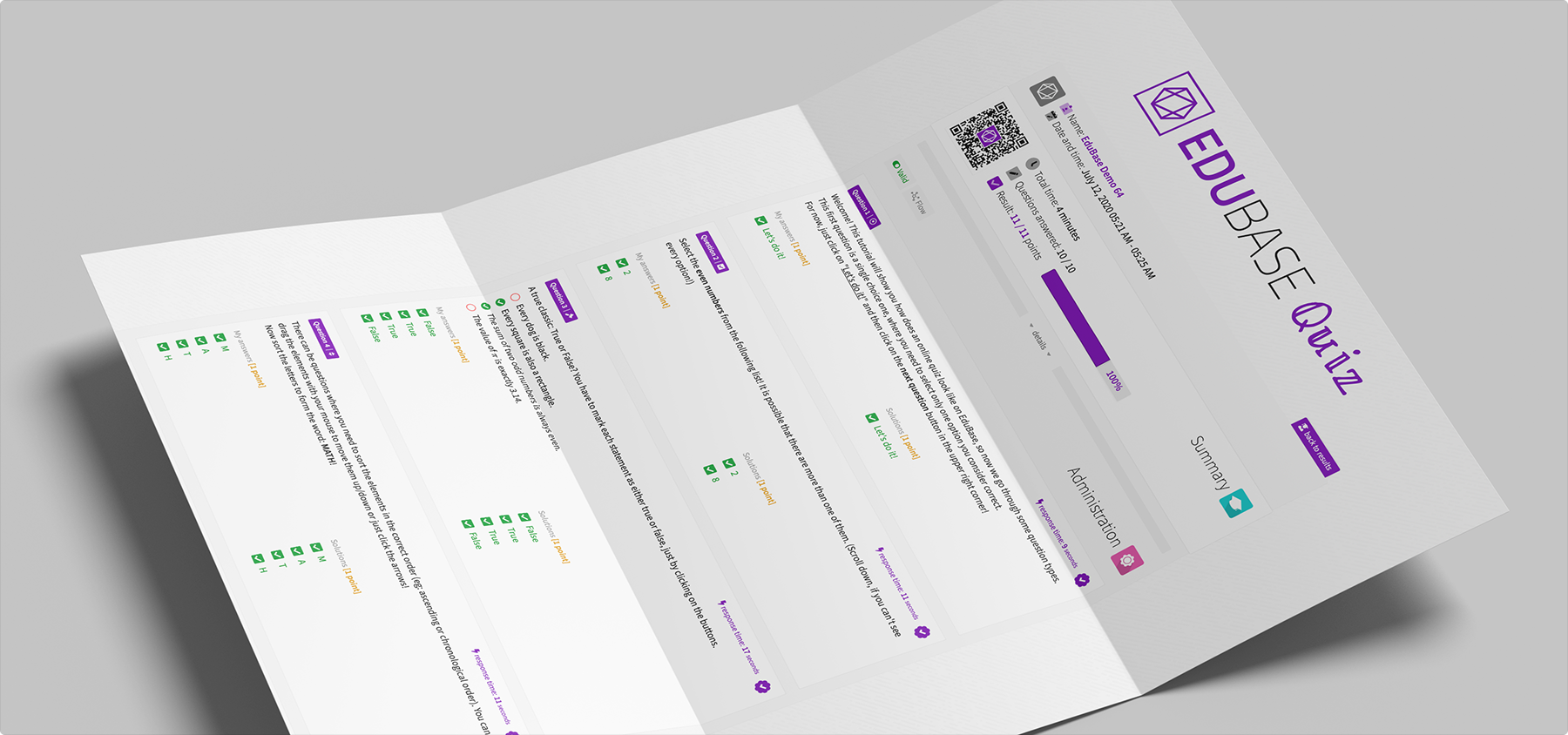 Printed results page